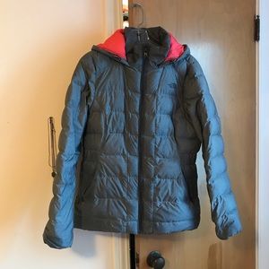 Gray North Face winter coat